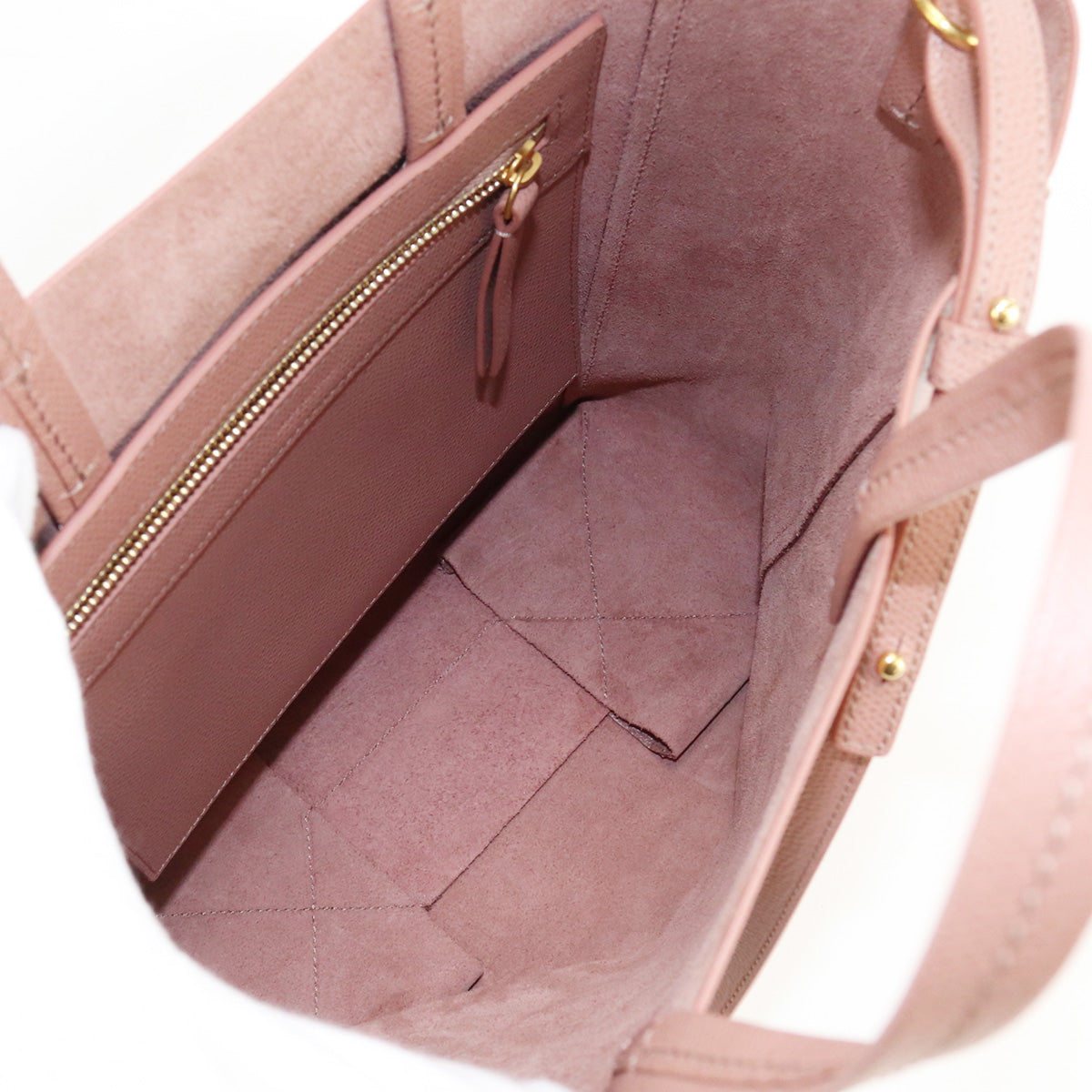 CELINE Vertical Hippo Small Tote Bag shoulder bag 2WAY leather Women color pink