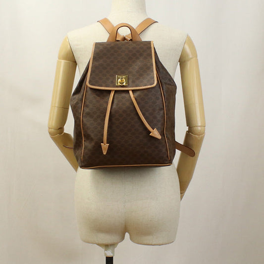 CELINE Backpack Vintage macadam PVC/Tanned Leather Brown beige Women