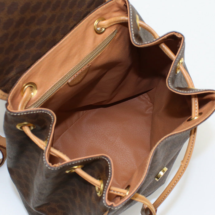 CELINE Backpack Vintage macadam PVC/Tanned Leather Brown beige Women