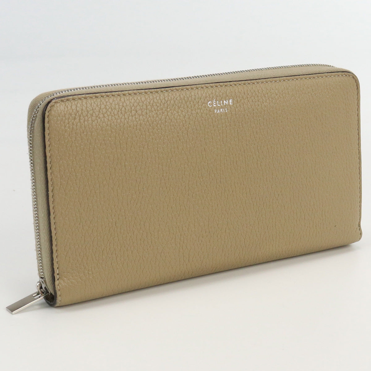 CELINE Large Zip Wallet PurseZip Around Calfskin skin beige Women