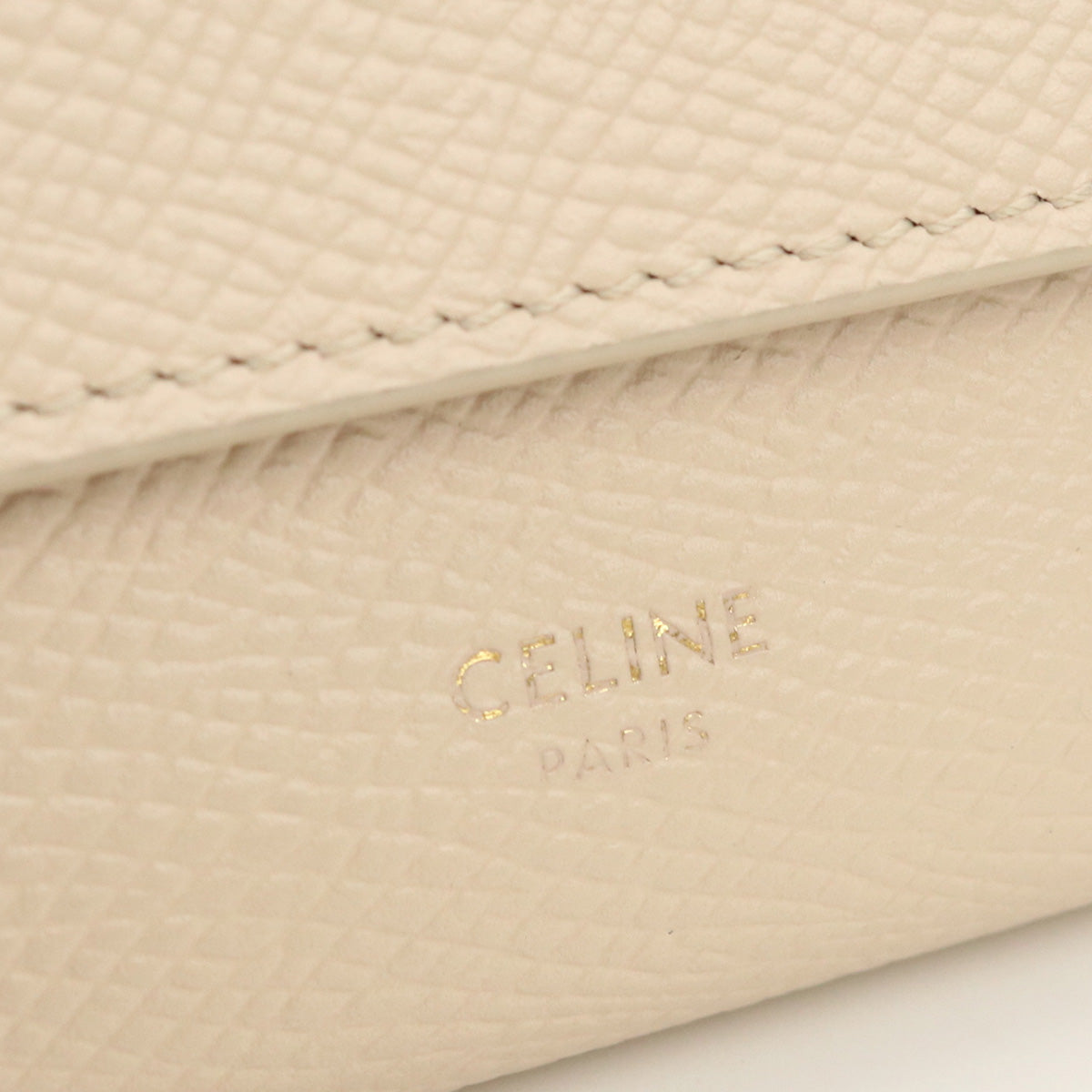 CELINE 10B57 3BEL 02PD Small trifold wallet compact wallet Calfskin beige Women