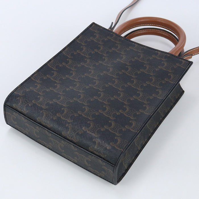 CELINE 19743 2BZK 04LU Mini vertical hippopotamus Triomphe canvas Handbag PVC