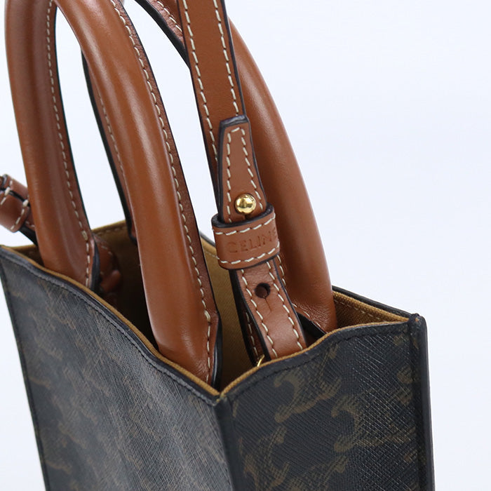 CELINE 19743 2BZK 04LU Mini vertical hippopotamus Triomphe canvas Handbag PVC