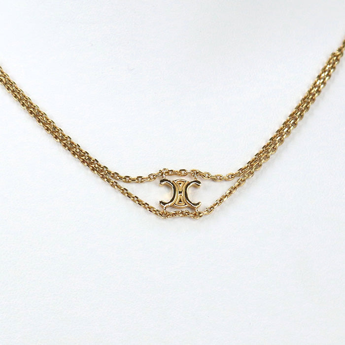 CELINE 460CE6BRA 35OR Suspenders Necklace Triomphe Necklace metal gold Women