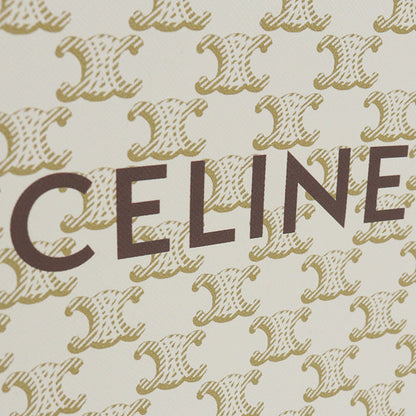CELINE 19437 2BZK 01BC hippopotamus Triomphe canvas 2way Handbag PVC White