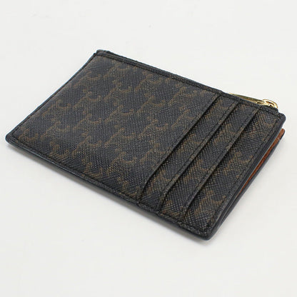 CELINE 10F99 2BZ9 04LU Card holder with zip Triomphe canvas PVC brown unisex