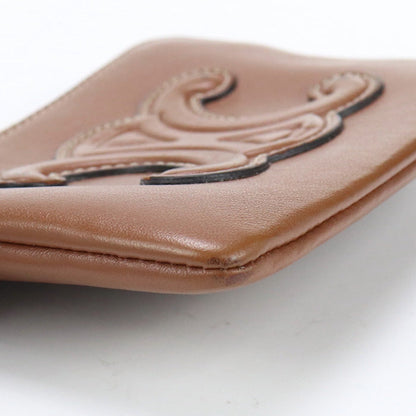 CELINE 10C66 3DR8 04LU Cuir Triomphe Card ＆ Coin Case leather Brown