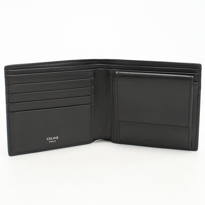 CELINE 10C87 3DME 38SI Bifold wallet Folded Calfskin black mens