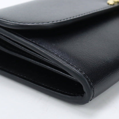 CELINE 10E31 3DPV 38NO Large wallet Triomphe Long wallet with double fold coin purse Calfskin Black Women