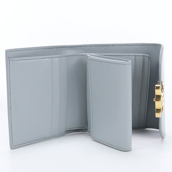 CELINE 10D78 3DPV O7PL Small wallet Triomphe Tri-fold wallet with coin purse leather Blue Women