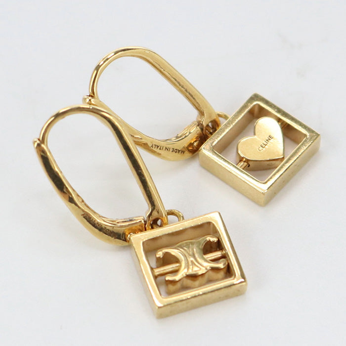 CELINE Pierce hook piercing Heart mark vs logo mark metal gold Women