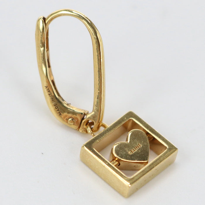 CELINE Pierce hook piercing Heart mark vs logo mark metal gold Women