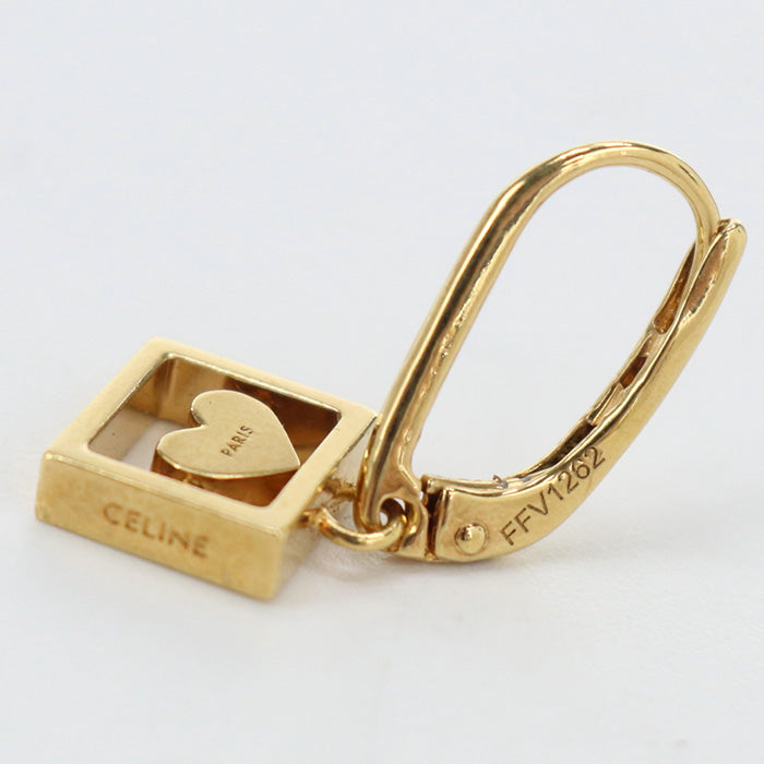 CELINE Pierce hook piercing Heart mark vs logo mark metal gold Women