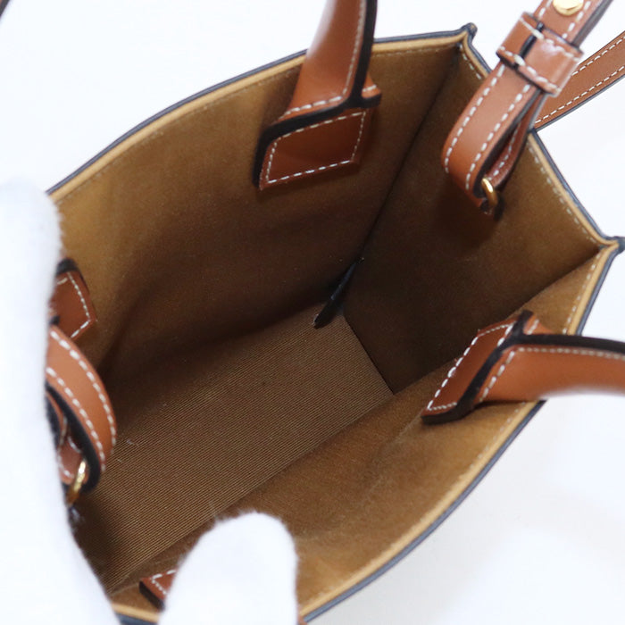 CELINE Tote Bag Mini vertical hippopotamus PVC/Triomphe canvas Brown Women