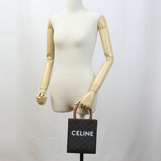 CELINE Tote Bag Mini vertical hippopotamus PVC/Triomphe canvas Brown Women