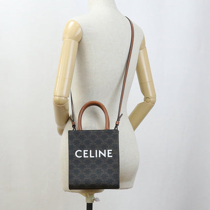 CELINE Tote Bag Mini vertical hippopotamus PVC/Triomphe canvas Brown Women