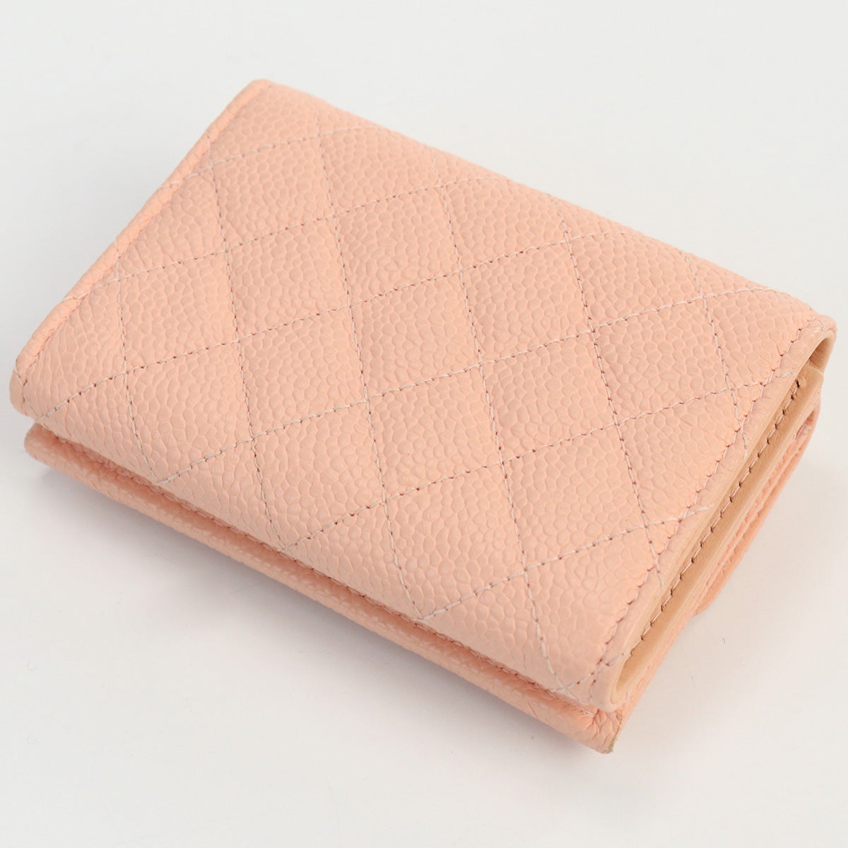 CHANEL Small flap wallet Tri-fold wallet with coin purse caviar pink Women