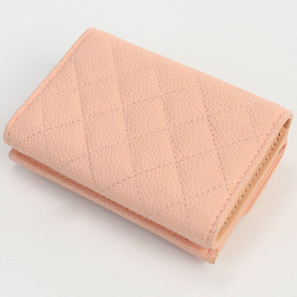 CHANEL Small flap wallet Tri-fold wallet with coin purse caviar pink Women