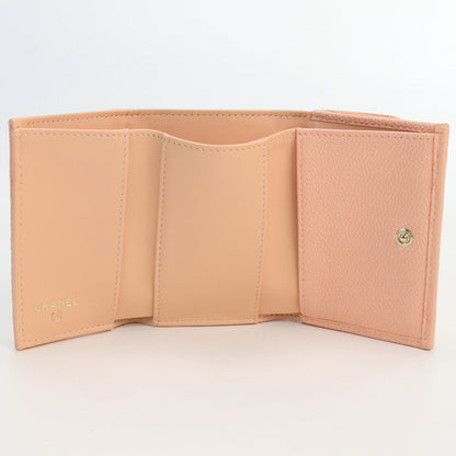 CHANEL Small flap wallet Tri-fold wallet with coin purse caviar pink Women