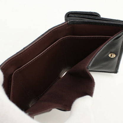 CHANEL CH79686 Small flap wallet Matrasse Three fold caviar black Women