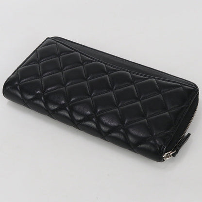 CHANEL AP0242 Long Wallet Matrasse Zipper Wallet Purse lambskin black Women