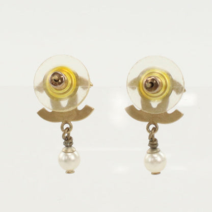 CHANEL Line Pearl Pierce COCO Mark metal gold Women