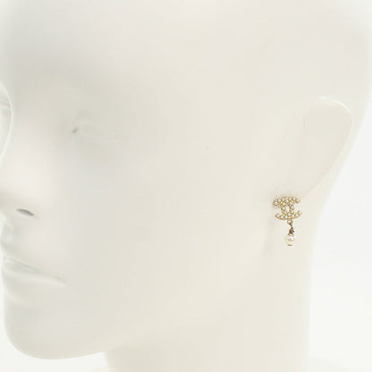 CHANEL Line Pearl Pierce COCO Mark metal gold Women