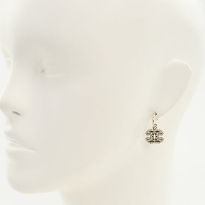 CHANEL Rhinestone Pierce COCO Mark metal gold Women