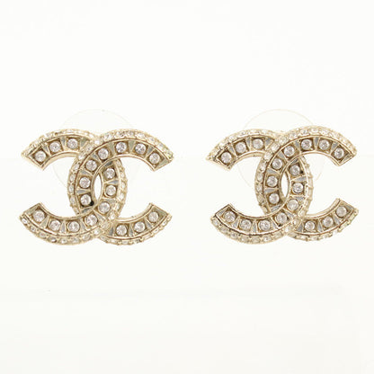 CHANEL Pierce Rhinestone Pierce COCO Mark Stand Pierce plating clear Women