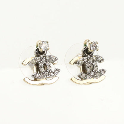 CHANEL Pierce Rhinestone Pierce COCO Mark Stand Pierce metal clear Women