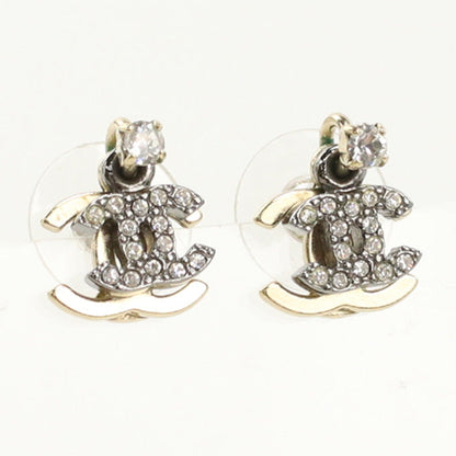 CHANEL Pierce Rhinestone Pierce COCO Mark Stand Pierce metal clear Women