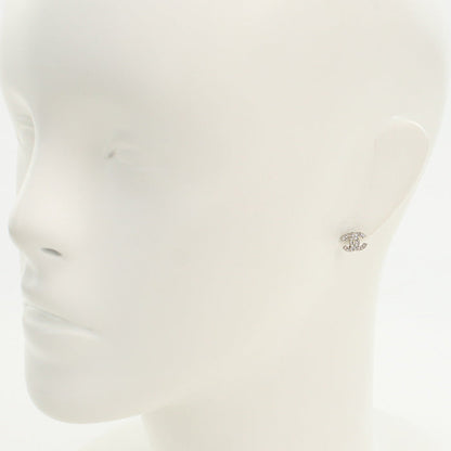 CHANEL Rhinestone Pierce COCO Mark metal Silver Women