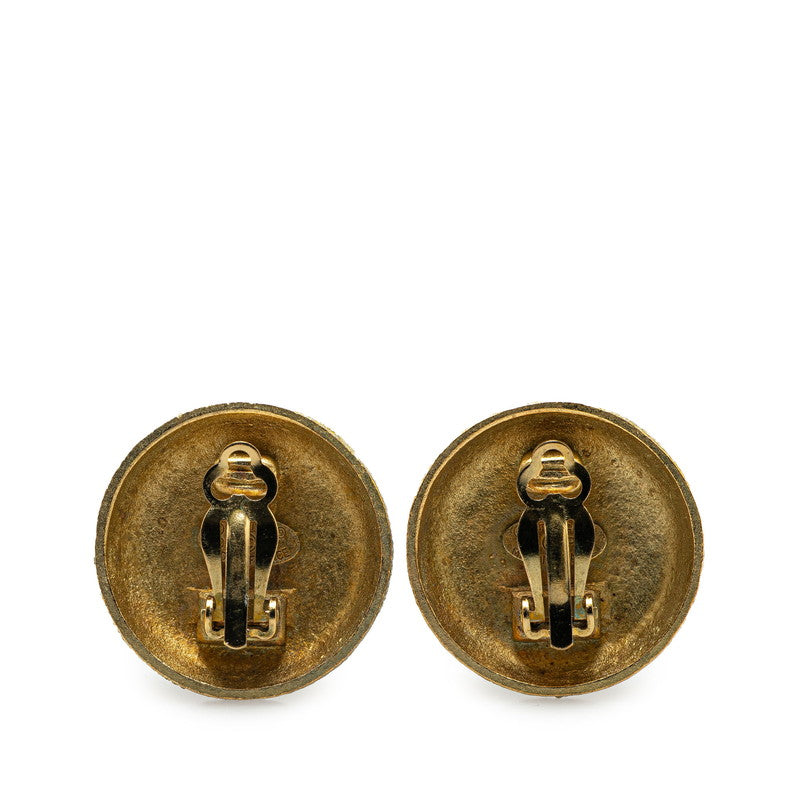 Chanel Gold Plated Coco Mark Round Earrings 95P