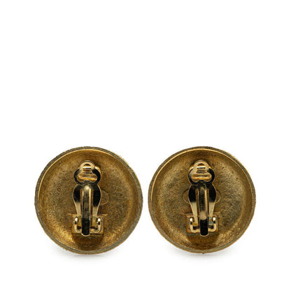 Chanel Gold Plated Coco Mark Round Earrings 95P