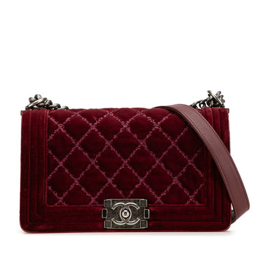 Chanel Boy Chanel Velour Shoulder Bag