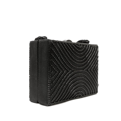 Chanel Black Vintage Beaded Mini Box Evening Bag