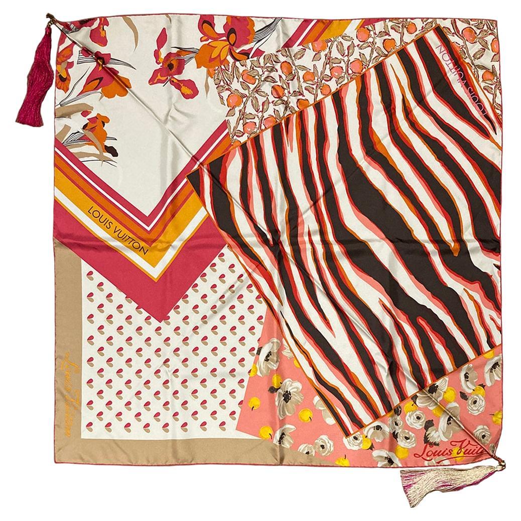 LOUIS VUITTON Limited Edition Tassel Silk Scarf