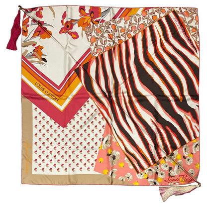 LOUIS VUITTON Limited Edition Tassel Silk Scarf