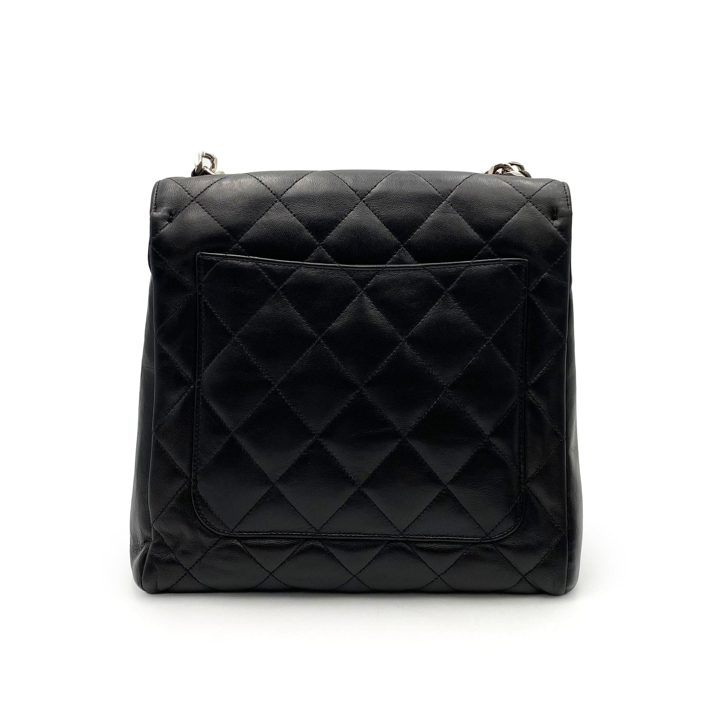CHANEL VINTAGE MATELASSE CHAIN HAND BAG BLACK LAMB SKIN SHW 90235883