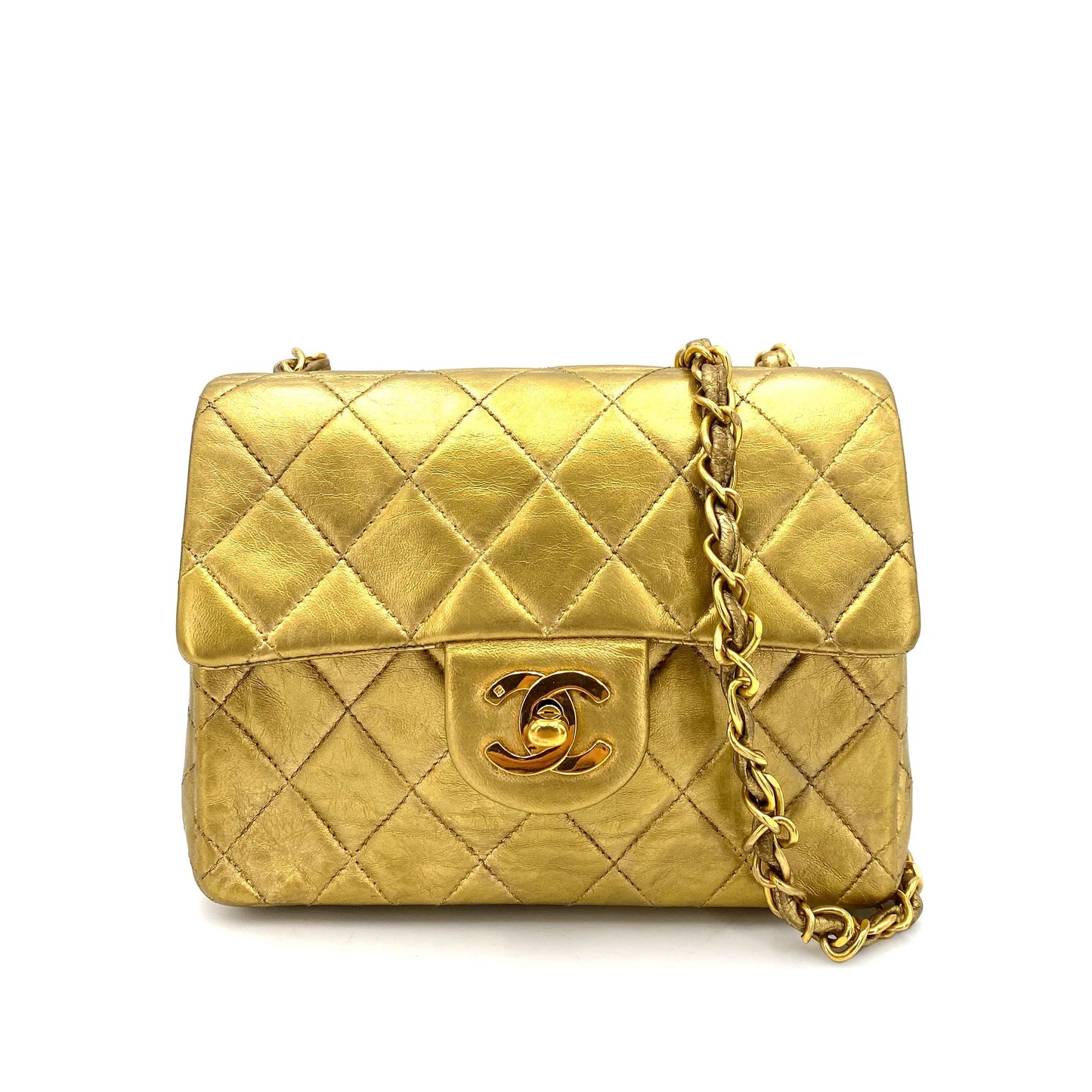 Chanel Vintage Mini Square Gold Lambskin Flap 90239423 DXBS0144