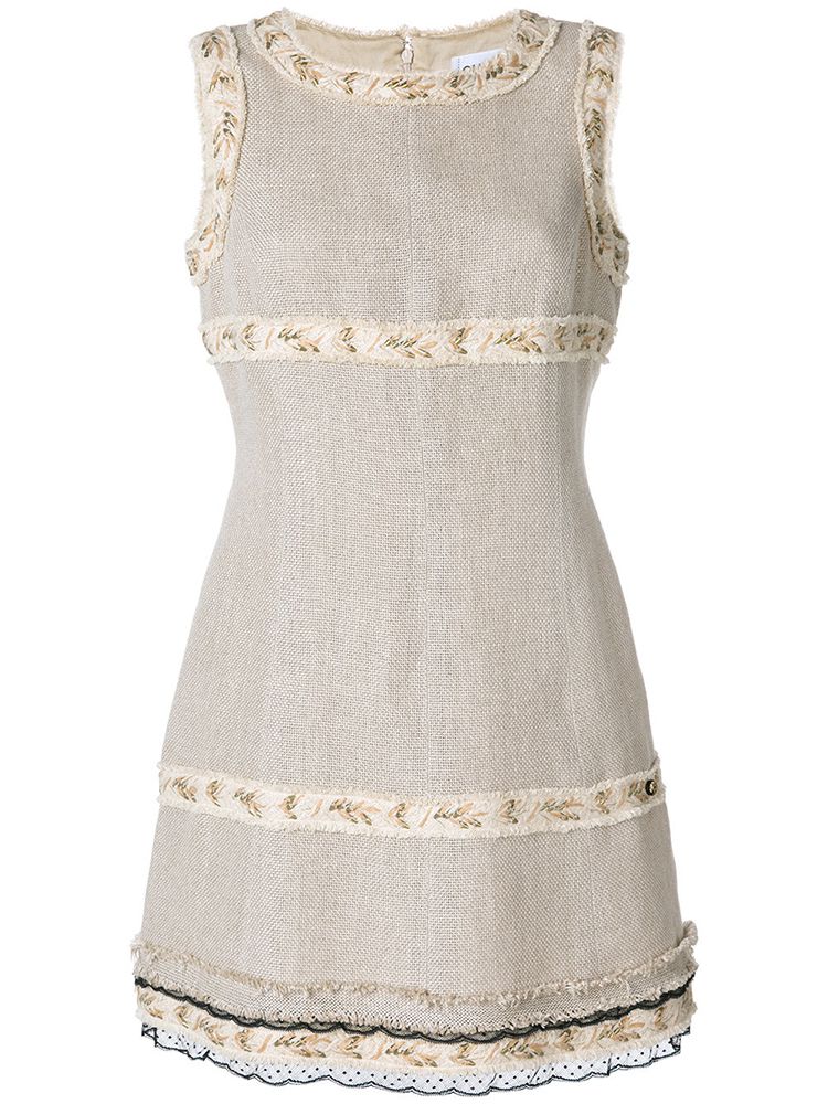 Vintage Lace Trim Linen Dress