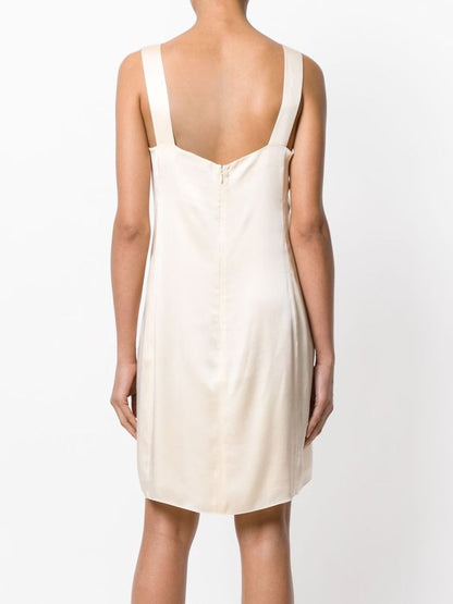 Vintage Peach Silk-Satin Dress