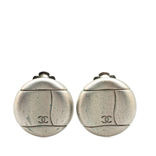 Chanel Metal Coco Mark Vintage Earrings 98P