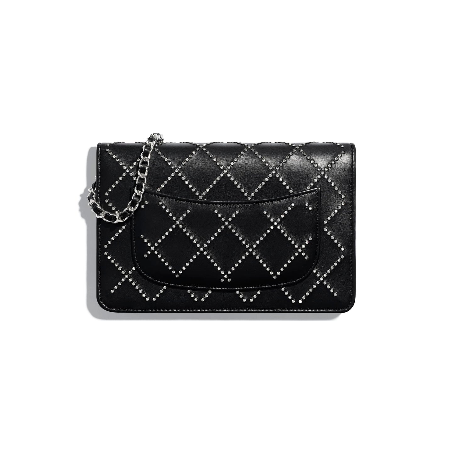 Chanel Wallet On Chain – WOC Grained Quilted Calfskin Black Studded