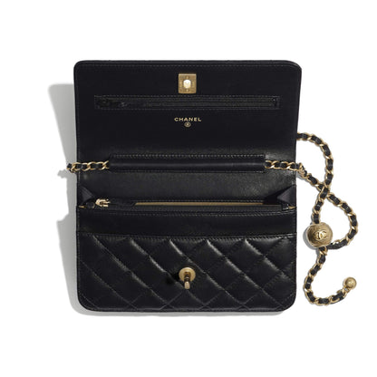 Chanel Wallet On Chain – WOC Lambskin Gold-Toned Metal Black