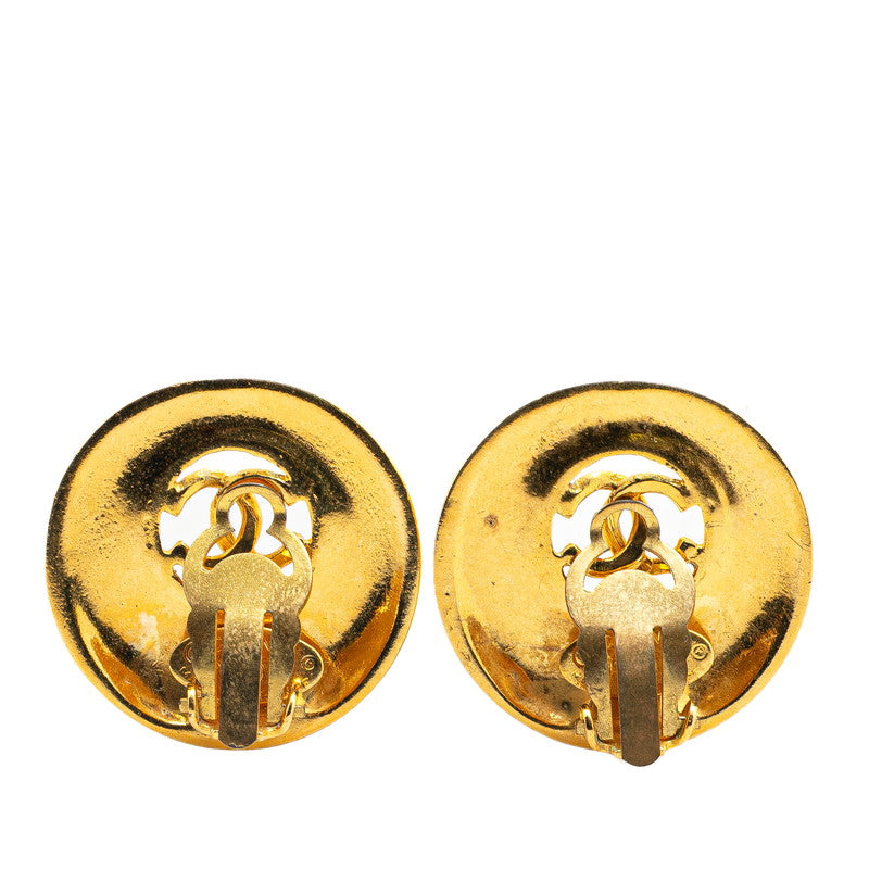 Chanel Gold Plated Coco Mark Round Earrings 93P