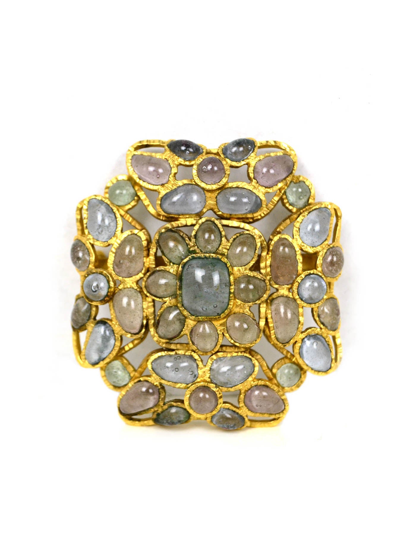 Chanel Vintage '90s Light Blue Gripoix Brooch