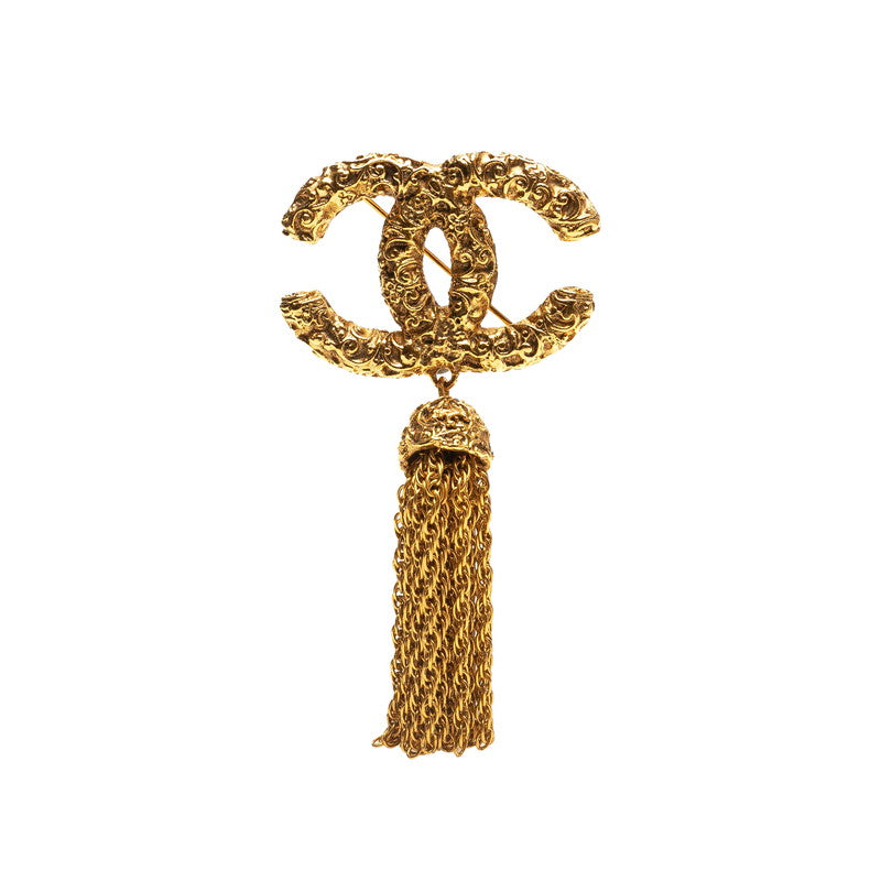 Chanel Coco Mark Fringe Lava Brooch