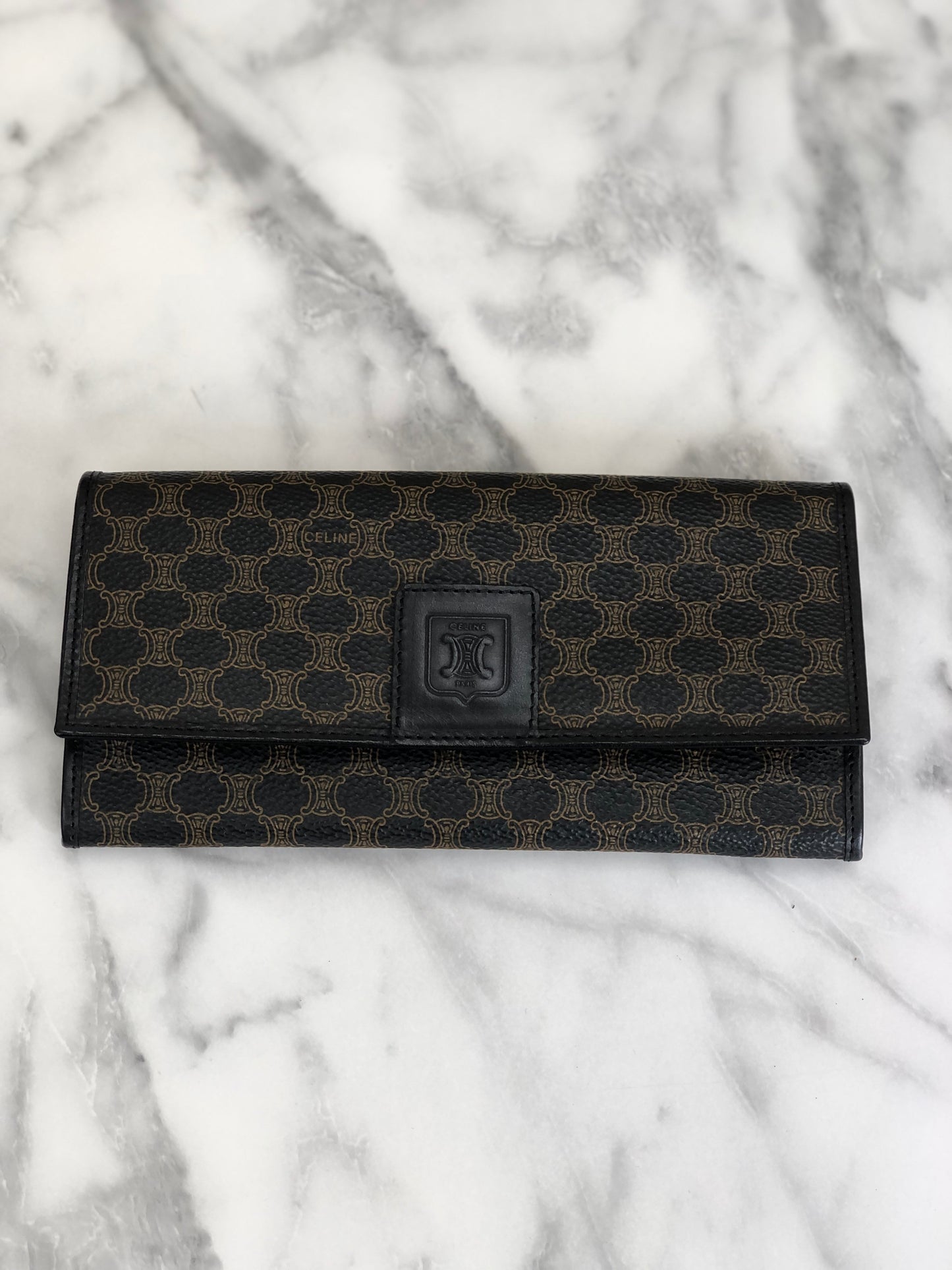 CELINE  Long Wallet Black Vintage 66c45f