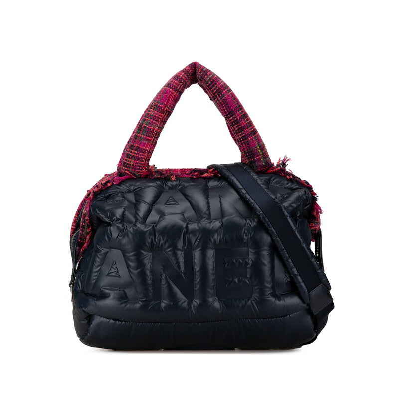 Chanel DouDoune Coco Neige Emboss Logo Nylon Wool 2way Bag